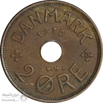 سکه 2 اوره 1939 کریستیان دهم - EF45 - دانمارک