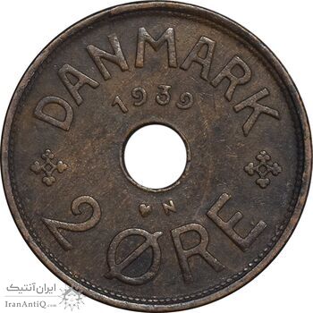 سکه 2 اوره 1939 کریستیان دهم - EF45 - دانمارک