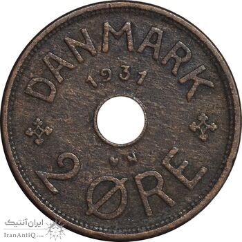 سکه 2 اوره 1931 کریستیان دهم - EF40 - دانمارک