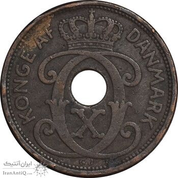 سکه 2 اوره 1929 کریستیان دهم - EF40 - دانمارک