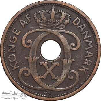 سکه 2 اوره 1929 کریستیان دهم - EF45 - دانمارک