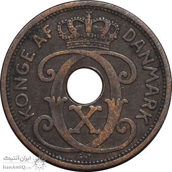 سکه 2 اوره 1929 کریستیان دهم - EF45 - دانمارک