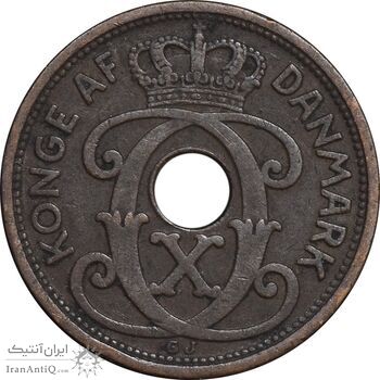 سکه 2 اوره 1928 کریستیان دهم - EF45 - دانمارک