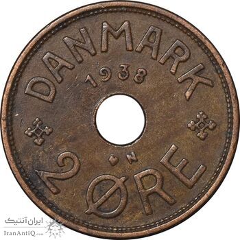 سکه 2 اوره 1938 کریستیان دهم - EF45 - دانمارک