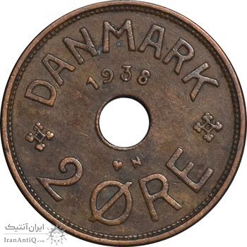 سکه 2 اوره 1938 کریستیان دهم - EF45 - دانمارک