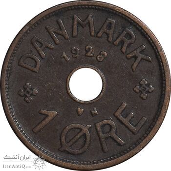 سکه 1 اوره 1928 کریستیان دهم - EF45 - دانمارک