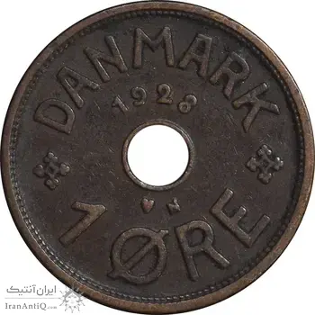 سکه 1 اوره 1928 کریستیان دهم - EF45 - دانمارک