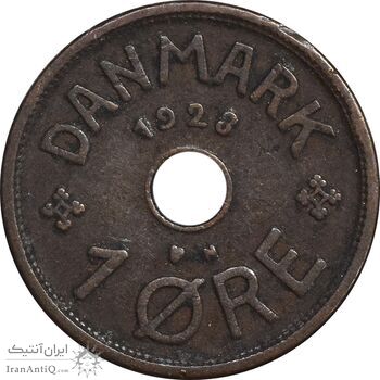 سکه 1 اوره 1928 کریستیان دهم - EF45 - دانمارک