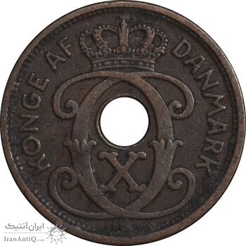 سکه 1 اوره 1928 کریستیان دهم - EF45 - دانمارک