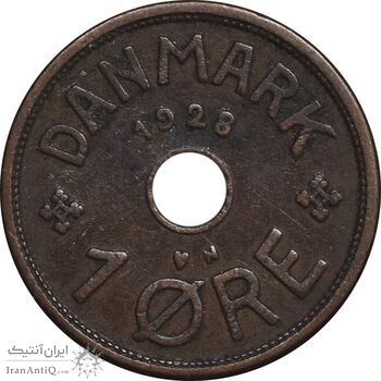 سکه 1 اوره 1928 کریستیان دهم - EF45 - دانمارک