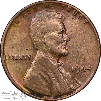 سکه 1 سنت 1944D لینکلن - EF40 - آمریکا