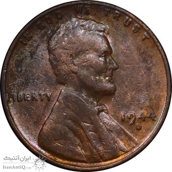 سکه 1 سنت 1944D لینکلن - EF40 - آمریکا