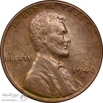 سکه 1 سنت 1948S لینکلن - EF40 - آمریکا