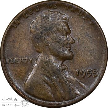 سکه 1 سنت 1955 لینکلن - EF40 - آمریکا