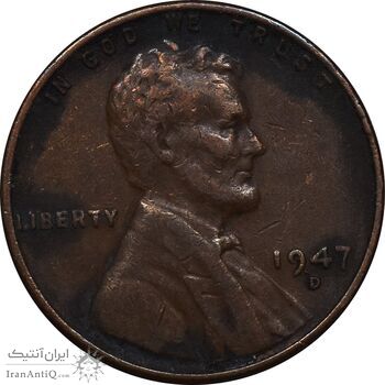سکه 1 سنت 1947D لینکلن - VF35 - آمریکا