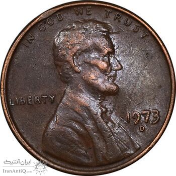 سکه 1 سنت 1973D لینکلن - EF45 - آمریکا