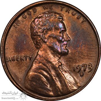 سکه 1 سنت 1973D لینکلن - AU50 - آمریکا