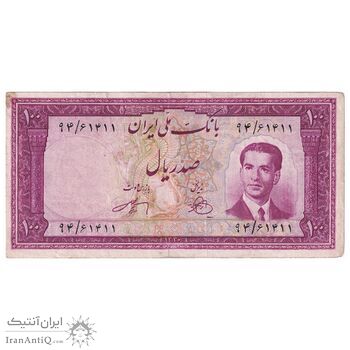 اسکناس 100 ریال کراواتی 1330 - تک - EF40 - محمد رضا شاه