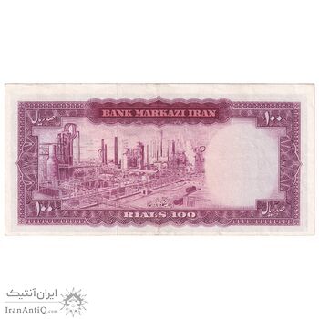 اسکناس 100 ریال (هویدا - سمیعی) - ارور کادر - تک - AU50 - محمد رضا شاه