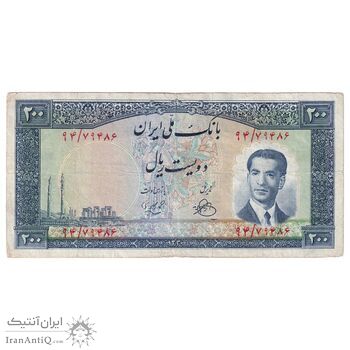 اسکناس 200 ریال 1330 - تک - VF25 - محمد رضا شاه