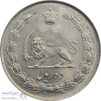 سکه 10 ریال 1343 (نازک) - MS64 - محمد رضا شاه سکه 10 ریال 1343 (نازک) - MS64 - محمد رضا شاه