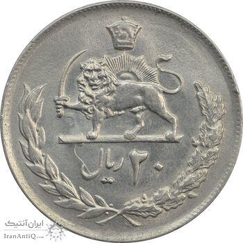 سکه 20 ریال 2537 - MS61 - محمد رضا شاه