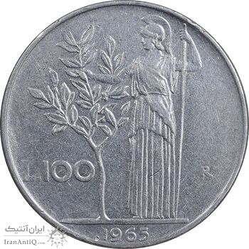 سکه 100 لیره 1965 جمهوری - EF45 - ایتالیا