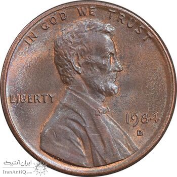سکه 1 سنت 1984D لینکلن - MS61 - آمریکا