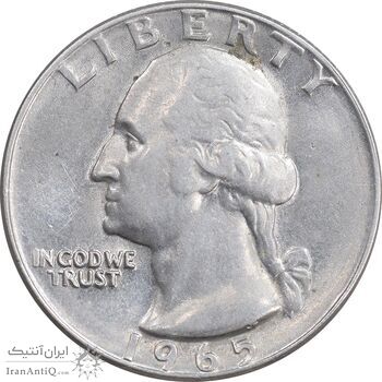 سکه کوارتر دلار 1965 واشنگتن - AU55 - آمریکا