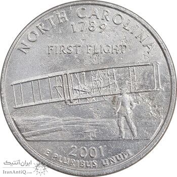 سکه کوارتر دلار 2001D ایالتی - کارولینای شمالی - AU - آمریکا