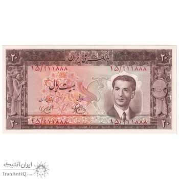 اسکناس 20 ریال 1330 - تک - UNC63 - محمد رضا شاه