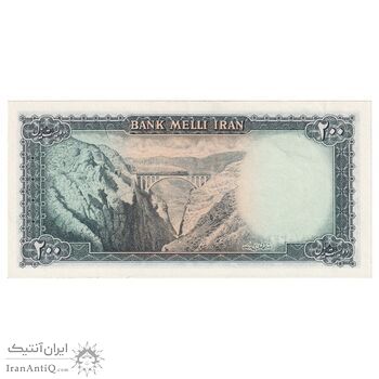 اسکناس 200 ریال سری سوم - تک - AU58 - محمد رضا شاه
