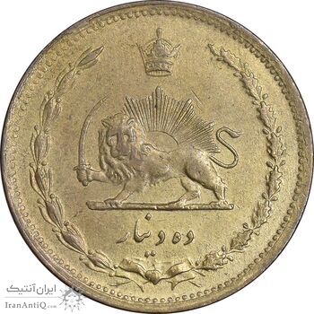 سکه 10 دینار 1318 برنز - EF45 - رضا شاه
