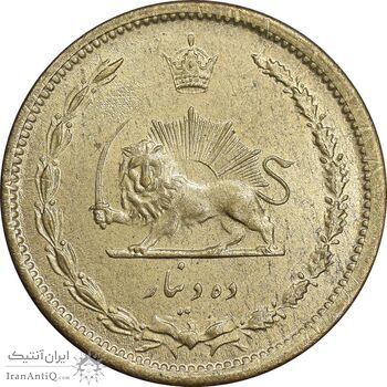 سکه 10 دینار 1319 برنز - MS63 - رضا شاه