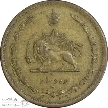 سکه 10 دینار 1319 برنز - VF35 - رضا شاه