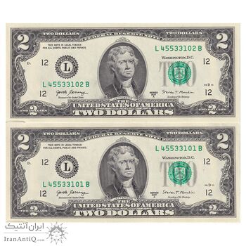 اسکناس 2 دلار 2017 جمهوری فدرال - L (سان فرانسیسکو) - جفت - UNC63 - آمریکا