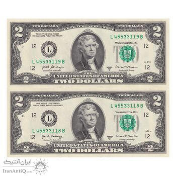 اسکناس 2 دلار 2017 جمهوری فدرال - L (سان فرانسیسکو) - جفت - UNC63 - آمریکا