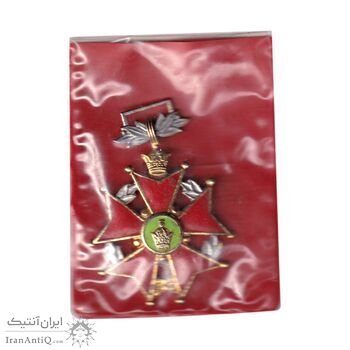 نشان خدمت شهربانی درجه دو - ضرب کارخانه ثمر - با کاور فابریک - EF - محمد رضا شاه