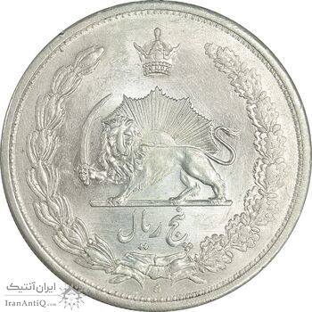 سکه 5 ریال 1313 - 3 تاریخ بزرگ - AU58 - رضا شاه