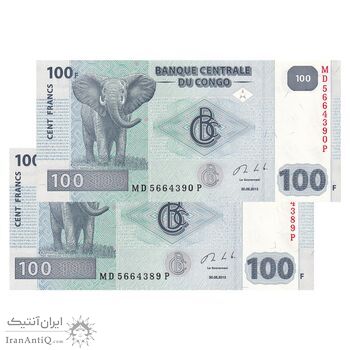 اسکناس 100 فرانک 2013 جمهوری دموکراتیک - جفت - UNC63 - کنگو