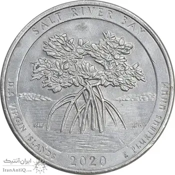 سکه کوارتر دلار 2020P پارک ملی تاریخی خلیج نمک - AU - آمریکا