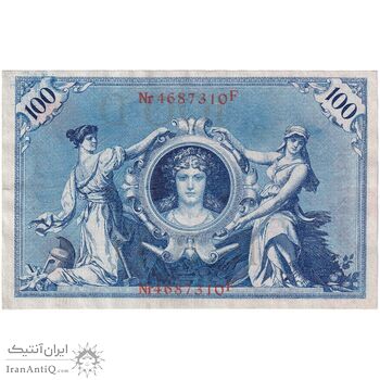 اسکناس 100 مارک 1908 ویلیام دوم - مهر قرمز - تک - EF - آلمان