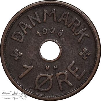سکه 1 اوره 1928 کریستیان دهم - EF45 - دانمارک