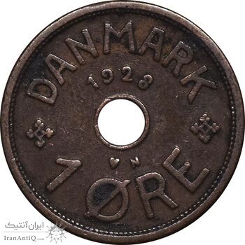 سکه 1 اوره 1928 کریستیان دهم - EF40 - دانمارک
