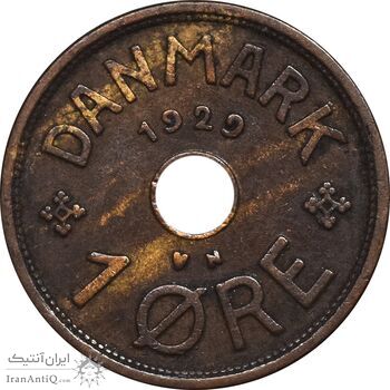 سکه 1 اوره 1929 کریستیان دهم - EF45 - دانمارک