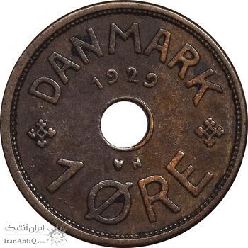 سکه 1 اوره 1929 کریستیان دهم - EF45 - دانمارک