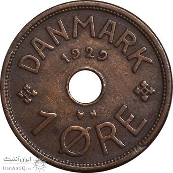 سکه 1 اوره 1929 کریستیان دهم - EF40 - دانمارک