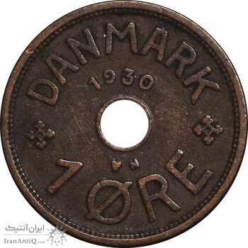 سکه 1 اوره 1930 کریستیان دهم - EF40 - دانمارک