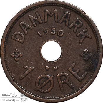 سکه 1 اوره 1930 کریستیان دهم - EF45 - دانمارک
