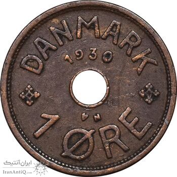 سکه 1 اوره 1930 کریستیان دهم - EF45 - دانمارک